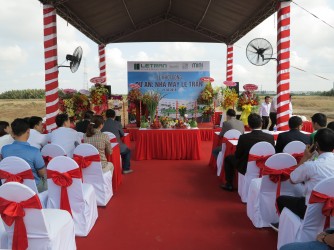 The groundbreaking ceremony for construction of Le Tran factory according to LEED standard (USGBC - United States) in Hiep Phuoc Industrial Park