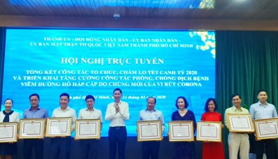 KCN Hiệp Phước nhận bằng khen của UBND TP. HCM về công tác tổ chức, chăm lo Tết Canh Tý 2020